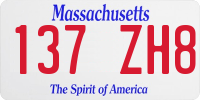 MA license plate 137ZH8