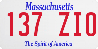 MA license plate 137ZI0