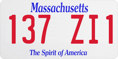MA license plate 137ZI1