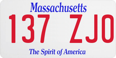 MA license plate 137ZJ0