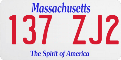MA license plate 137ZJ2
