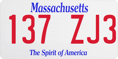 MA license plate 137ZJ3