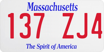 MA license plate 137ZJ4