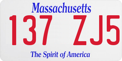 MA license plate 137ZJ5