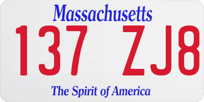 MA license plate 137ZJ8