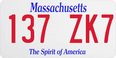 MA license plate 137ZK7