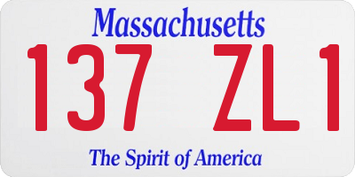 MA license plate 137ZL1