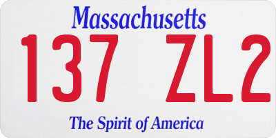 MA license plate 137ZL2