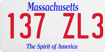 MA license plate 137ZL3