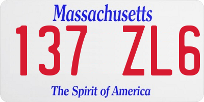 MA license plate 137ZL6