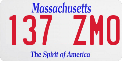 MA license plate 137ZM0