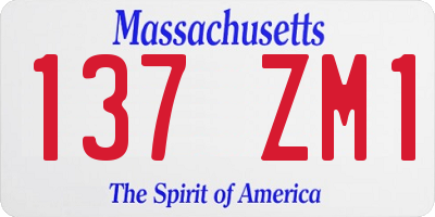 MA license plate 137ZM1