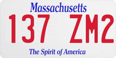 MA license plate 137ZM2