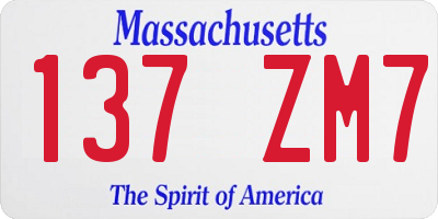 MA license plate 137ZM7
