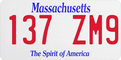 MA license plate 137ZM9