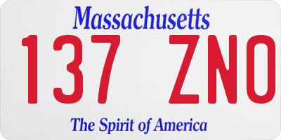 MA license plate 137ZN0
