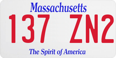 MA license plate 137ZN2