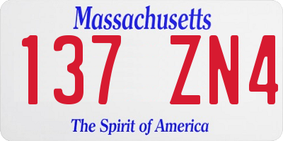 MA license plate 137ZN4