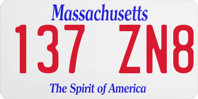 MA license plate 137ZN8