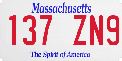 MA license plate 137ZN9