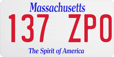 MA license plate 137ZP0