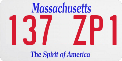 MA license plate 137ZP1