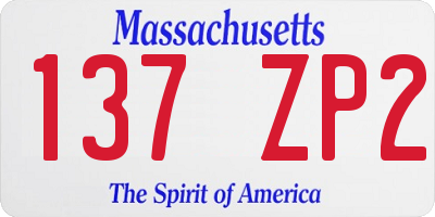 MA license plate 137ZP2