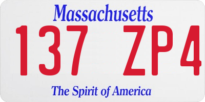 MA license plate 137ZP4