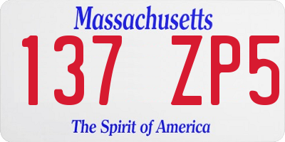 MA license plate 137ZP5
