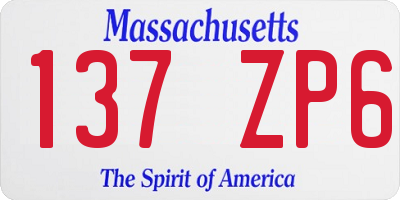 MA license plate 137ZP6