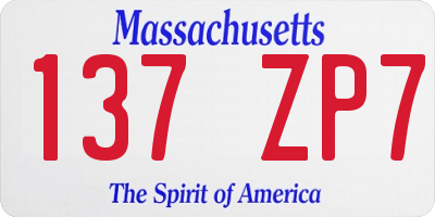 MA license plate 137ZP7