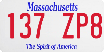 MA license plate 137ZP8