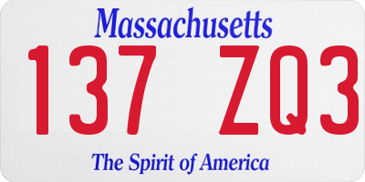MA license plate 137ZQ3