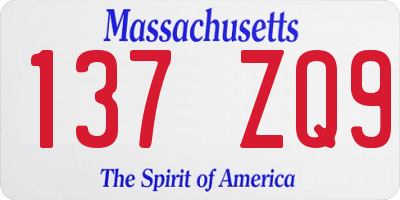 MA license plate 137ZQ9