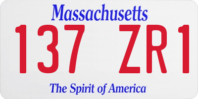 MA license plate 137ZR1