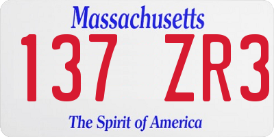 MA license plate 137ZR3