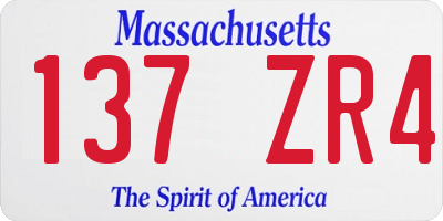 MA license plate 137ZR4