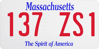 MA license plate 137ZS1