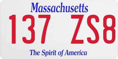 MA license plate 137ZS8
