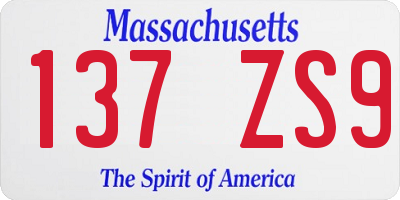 MA license plate 137ZS9