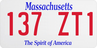 MA license plate 137ZT1