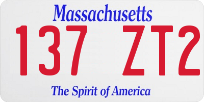 MA license plate 137ZT2