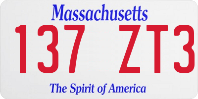 MA license plate 137ZT3