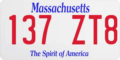 MA license plate 137ZT8