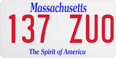 MA license plate 137ZU0