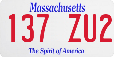 MA license plate 137ZU2