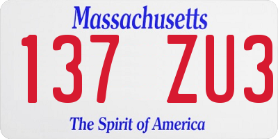 MA license plate 137ZU3