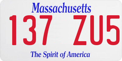 MA license plate 137ZU5