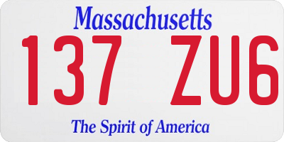 MA license plate 137ZU6