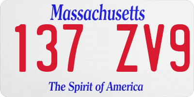 MA license plate 137ZV9